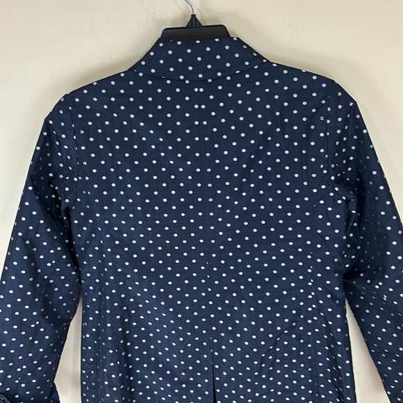 Talbots Navy Polkadot Rain Coat Jacket Size 4P Petite - Picture 4 of 16